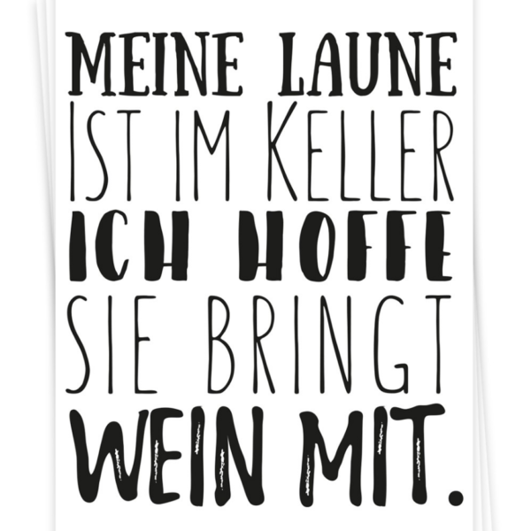 Screenshot 2022 02 11 at 13 31 04 Meine Laune ist im Keller Ich hoffe sie bringt Wein mit Postkarte Erdbeerpunkt Online Shop Schweiz