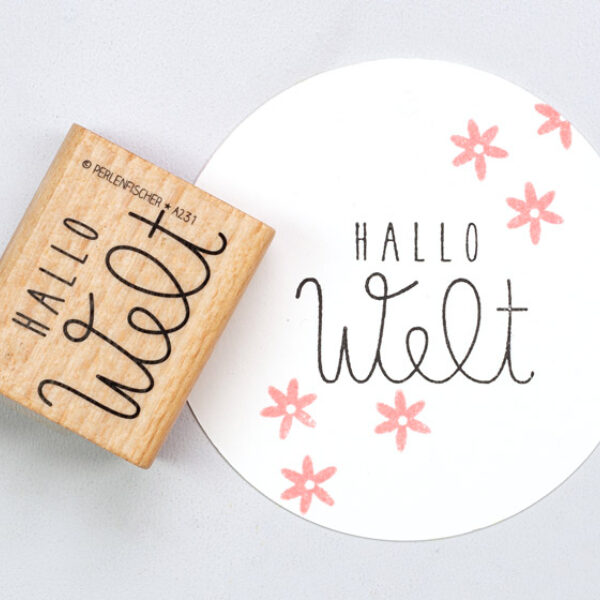 A231 hallo welt perlenfischer stempel 01 Erdbeerpunkt Online Shop Schweiz