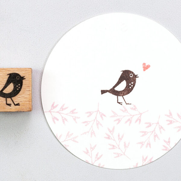 B124 vogel mit haeubchen perlenfischer stempel 01 Erdbeerpunkt Online Shop Schweiz