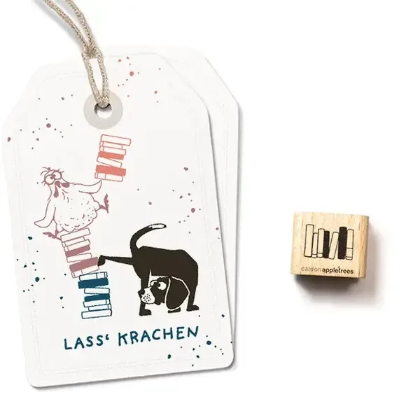 Ministempel buecherstapel 2 Erdbeerpunkt Online Shop Schweiz