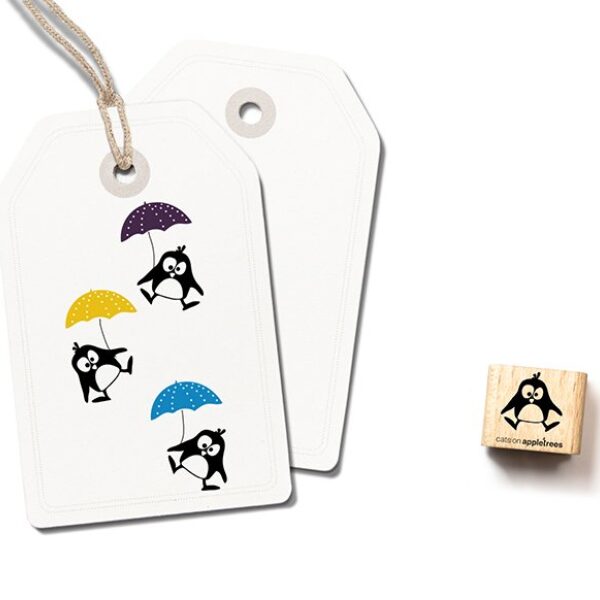 Ministempel pinguin ole springend Erdbeerpunkt Online Shop Schweiz