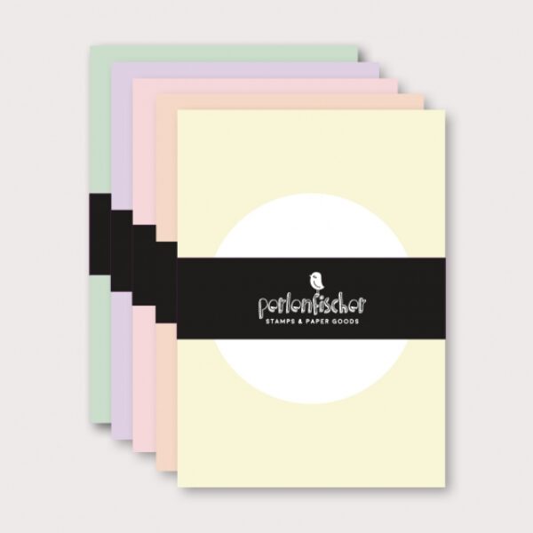 P054 postkarte dot soft pastel mix perlenfischer stempel Erdbeerpunkt Online Shop Schweiz