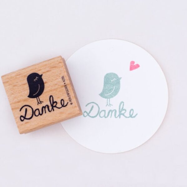 Perlenfischer a035 vogel mit danke stempel 01 Erdbeerpunkt Online Shop Schweiz