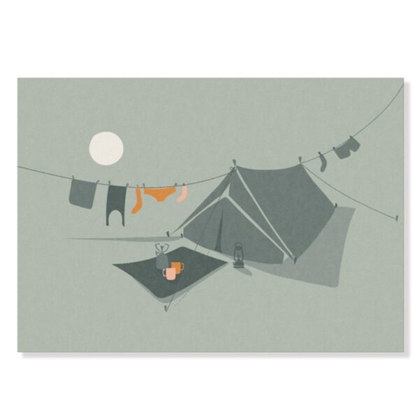 Postkarte camping dreams zelten Erdbeerpunkt Online Shop Schweiz