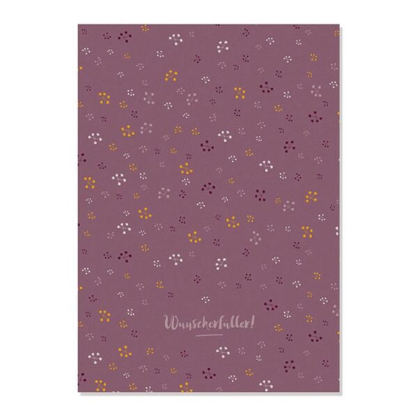 Postkarte wunscherfueller blueten lila Erdbeerpunkt Online Shop Schweiz