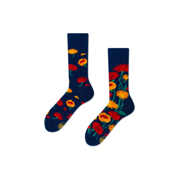 R197 flower power navy flower power navy socken many mornings Erdbeerpunkt Online Shop Schweiz