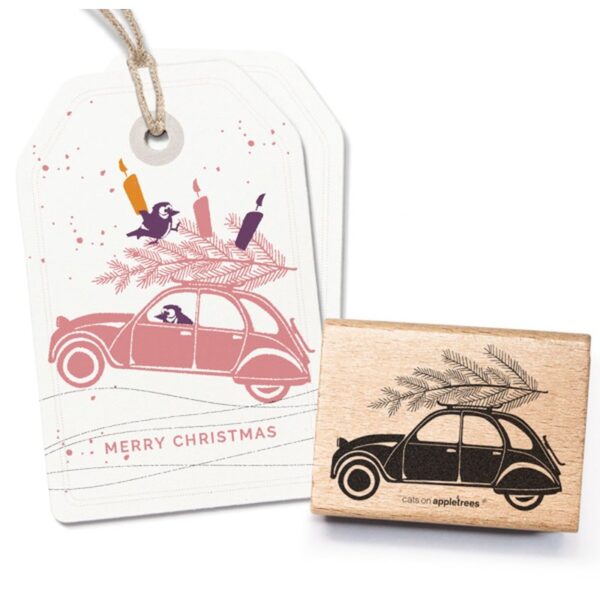 Stempel auto mit weihnachtsbaum Erdbeerpunkt Online Shop Schweiz
