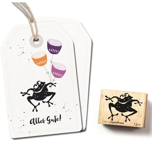 Stempel frosch egon springend Erdbeerpunkt Online Shop Schweiz